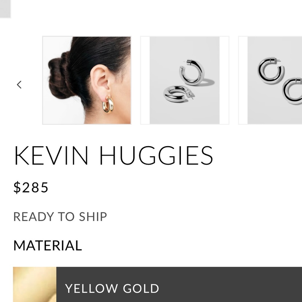 Jennifer Fisher Kevin Huggies Gold Hoops BRAND NEW